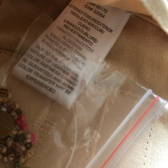 Anthropologie Beaded Leather Pouch Clutch Monogramed Letter C - Picture 6 of 6